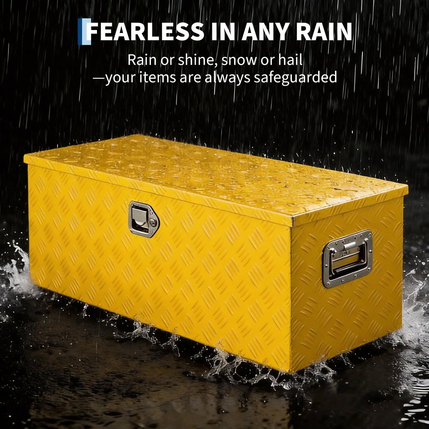 Patikuin Truck Bed Tool Box,Heavy Duty Aluminum, Waterproof & Lockable Storage for Pickup Beds, RVs & Trailers, Secure Organizer with Side Handles, Gas Strut Lid, Bed-Mounted