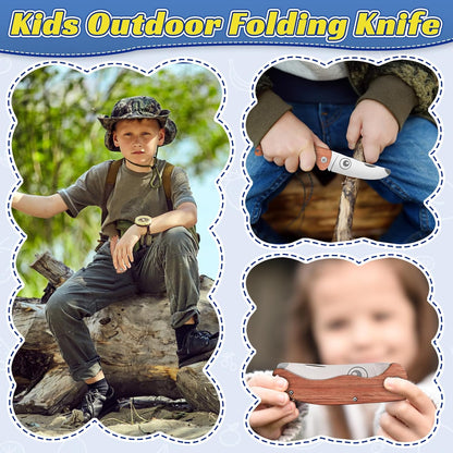 TIVOLI Kids Pocket Knife Folding Knife Safety Knife for Kids, Designed for Children's Outdoor Camping with Hanging Holes