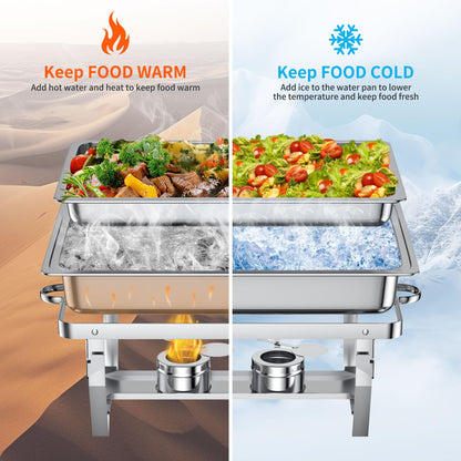 Chafing Dishes for Buffet Set – Chafers for Catering & Buffet Warmers with Lids | Serving Food Warmer & Chafers Servers Sets