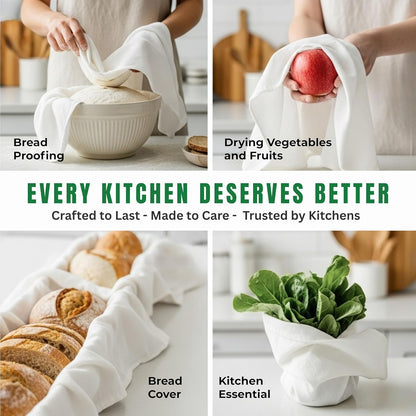 12 Pack 15"x25" Flour Sack Towels| Tea Towel for Crafts| Kitchen Dish Cotton Blank Towel for Embroidery|Baking Bread