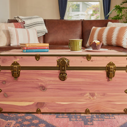 Rhino Trunk & Case Knotty Cedar Chest – XXL Storage Box, Coffee Table, End of Bed Trunk or Entryway Storage Bench – 36"x18"x18" USA-Made, Furniture Grade, Heirloom Aesthetic – Strong and Secure