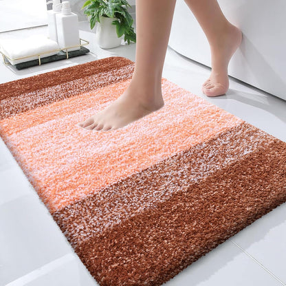 OLANLY Bathroom Runner Rug - Extra Soft Microfiber Mat | Quick-Dry, Washable, 70x24 Inches, Orange