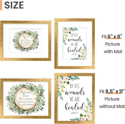 Upsimples 8.5 x 11 Picture Frame - Versatile Display for 6x8 Photos with Mat or 8.5 x 11 Without - Bronze Finish