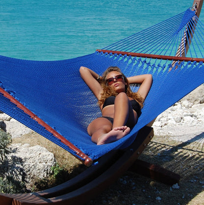 Jumbo Caribbean Hammock - 55 Inch - Soft-Spun Polyester - Dark Blue