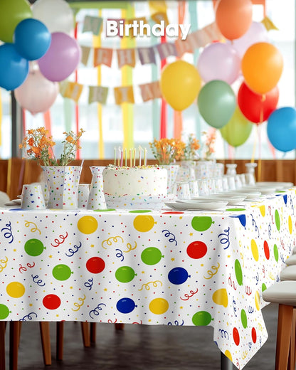 Pureegg Disposable Plastic Tablecloths - 54 x 108 Inch, Leakproof & Sturdy for Birthday Parties & Picnics