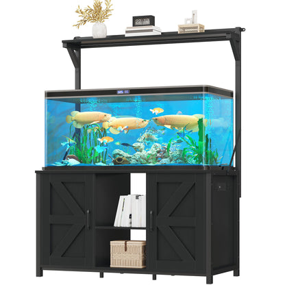 YITAHOME 120 Gallon Fish Tank Stand with Power Outlets, Heavy Duty Metal Large Aquarium Stand with Cabinet, Reptile Tank Turtle Terrariums Table for Fish Tank Accessories Storage,1100LBS Capacity