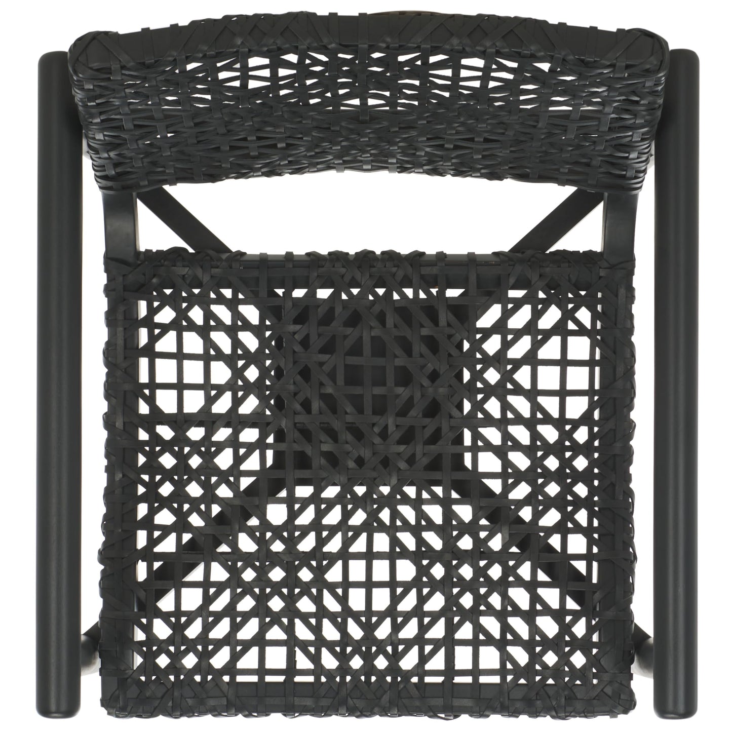 SAFAVIEH Home Collection Sianna Black Solid Wood/Black Leather Woven Accent Chair (Fully Assembled)