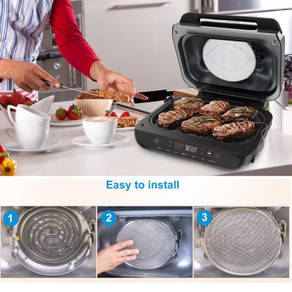 Yidata 2-Pack Splatter Shield for Ninja Foodi FG551, 304 Stainless Steel Reusable Splash Guard, Oil Proof & Dishwasher Safe Air Fryer Grill Accessories