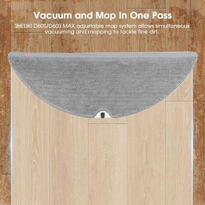 SHELIKI Compatible with D60S, D60S MAX, LiDAR Navigation Smart Vacuuming and Mopping Robot, Replacement Accessories Mop Pad (2 Packs)