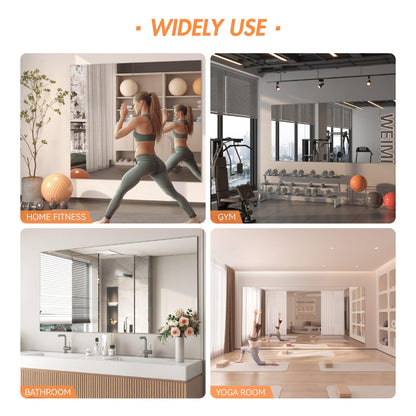 Hasipu Home Gym Workout Mirror 72" L x 36" W-1pc Large Full Length Mounted Full Body Frameless Mirror for Workout, Yoga, Garage, Bedroom, Dance