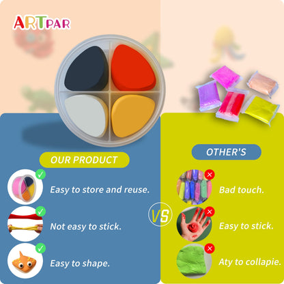 ARTPAR Air-Dry Clay Kit for Kids,12 Marine Animals‌ Modeling Magic Clay Sculpting Tools Set,Non-Sticky, Ultra-Light,Creative DIY School Arts & Crafts Gifts for Boys & Girls Ages 3-12