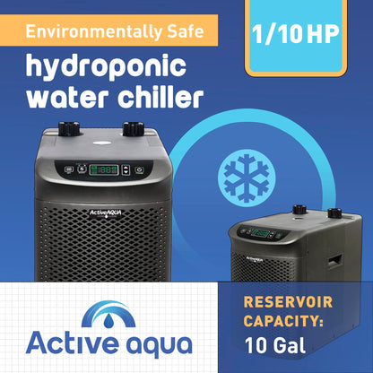 Active Aqua 0.10 HP Water Chiller with Boost | Cold Plunge & Ice Bath Cooler | Digital Temp Control | Fresh & Salt Water, Hydroponics, Aquariums | 10–40 Gal