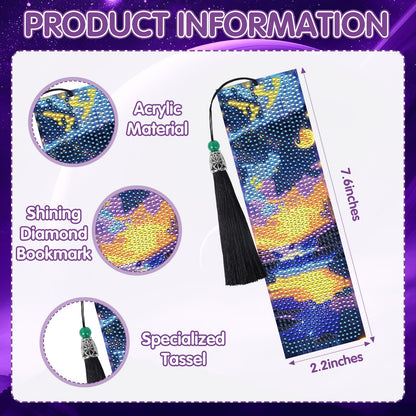 Sitsink Landscape Diamond Art Bookmarks - 8 Pcs Polar Lights Aurora Diamond Painting Kits Bookmarks Set Scenery Design