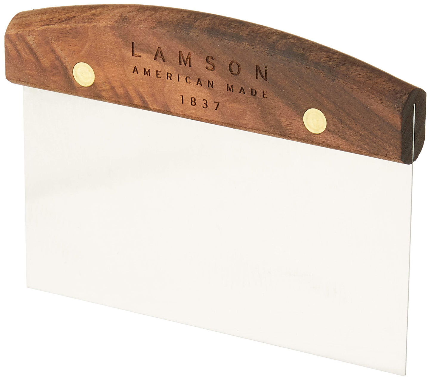 Lamson Kitchen Utensils - 3" x 6" Bench Scraper, High-Carbon Stainless Steel Dough Scraper, Ergonomic Riveted Walnut Handle, Handcrafted, Full-Tang Design, Built to Last