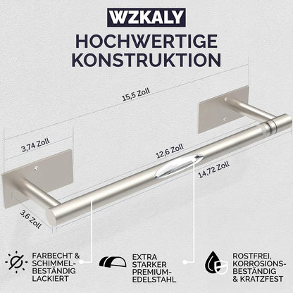 WZKALY Paper Towel Holder Under Cabinet, Self Adhesive or Wall Mounted SUS304 Stainless Steel Paper Towel Holder for Kitchen, Bathroom, Farmhouse, Barbecue and Laundry (Silver)