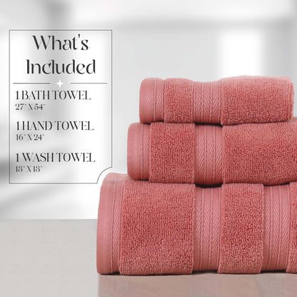 550GSM 100% Set (1 1 1 (Set 3), Home Weavers Elegance Essentials Cotton Zero Twist Super Absorbent Bath Towel Bath