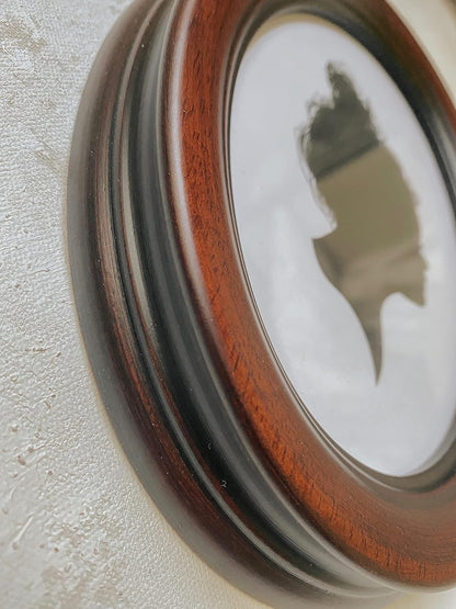 Classic Oval Picture Frame 5x7, Hand Made Solid Wood Frame with Stained Walnut Finish from Italy