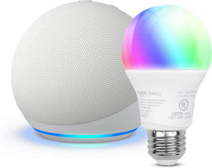 Echo Dot with Amazon Basics Smart Color Bulb