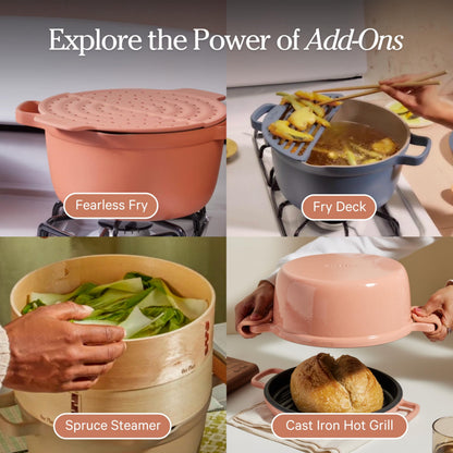 Our Place Perfect Pot | 5.5 Qt Ceramic Pot with Lid & Spatula | Patented 8-in-1, PFAS-Free Nonstick, Non-Toxic Cookware | Induction & Oven-Safe up to 450°F | Steam