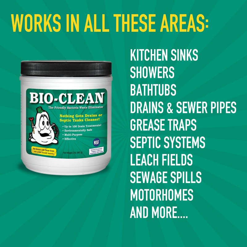 Bio-Clean Ultimate Drain Cleaning Kit Cleans Drains- Septic Tanks - Grease Traps All Natural and 100% Guaranteed No Caustic Chemicals! Removes fats Oil and Grease, Completely Cleans Your System.