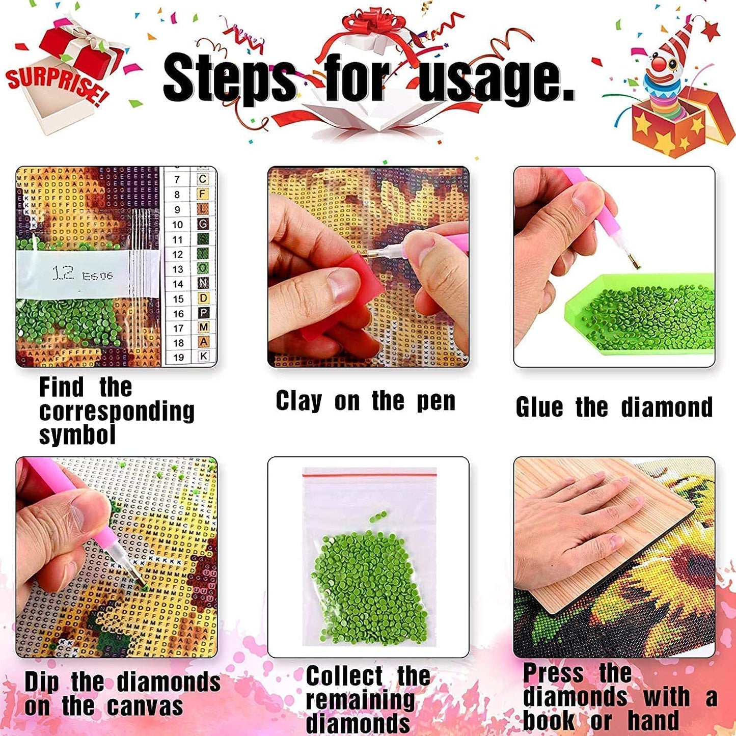 antor 10 Pack 5D Diamond Painting Kits for Adults, Full Drill Scenery Diamond Art Set, DIY Gem Painting Canvas, Diamond Art Embroidery Craft for Home Wall Decor