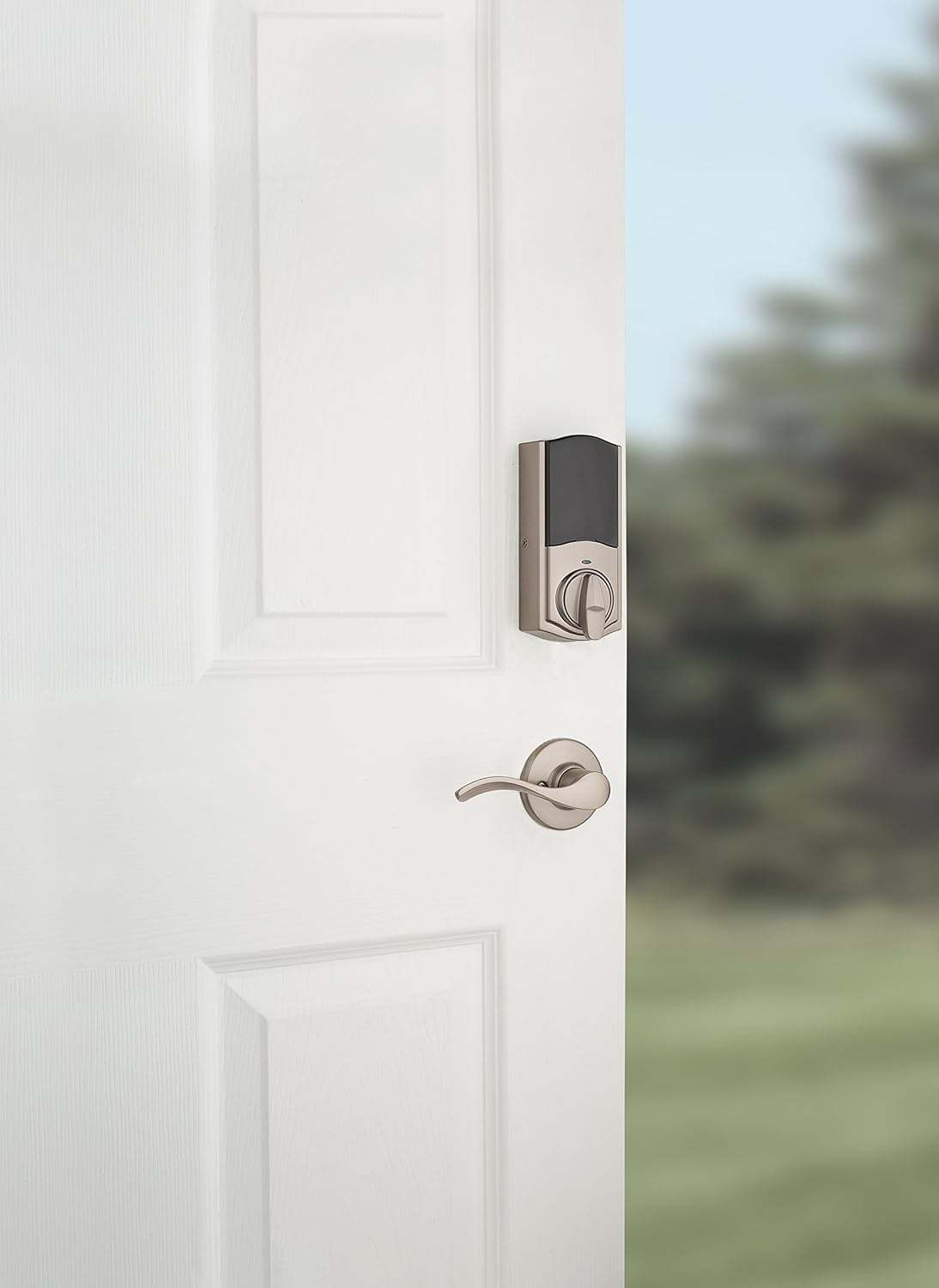 Kwikset 98880-004 SmartCode 888 Smart Lock Touchpad Electronic Deadbolt Door Lock with Z-Wave Plus Featuring SmartKey Security in Satin Nickel, Medium