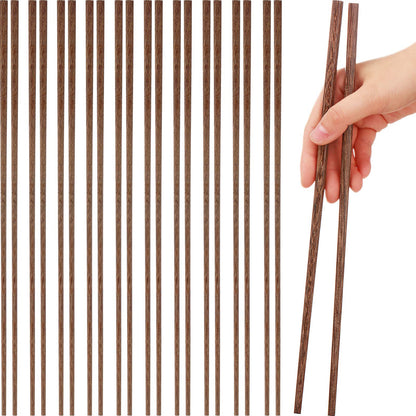 Patelai 10 Pairs Wooden Cooking Chopsticks Reusable 12 Inch Extra Long Chop Sticks Natural Chinese Style Chopsticks for Noodles, Frying, Hot Pot, Cooking