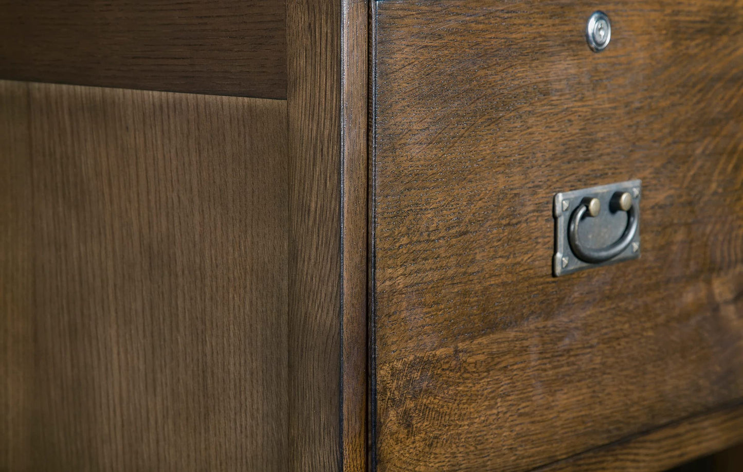 Crafters and Weavers Mission Solid Oak 4 Drawer File Cabinet - Dark Brown Walnut