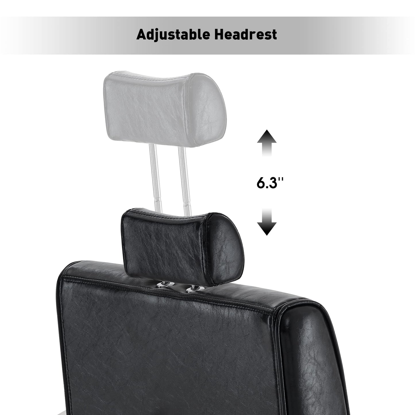 BarberPub Barber Chair for Barbershop,Reclining Salon Chair for Hair Stylist 9180 (Black)