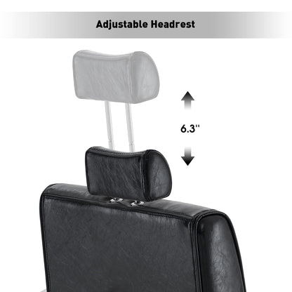BarberPub Barber Chair for Barbershop,Reclining Salon Chair for Hair Stylist 9180 (Black)