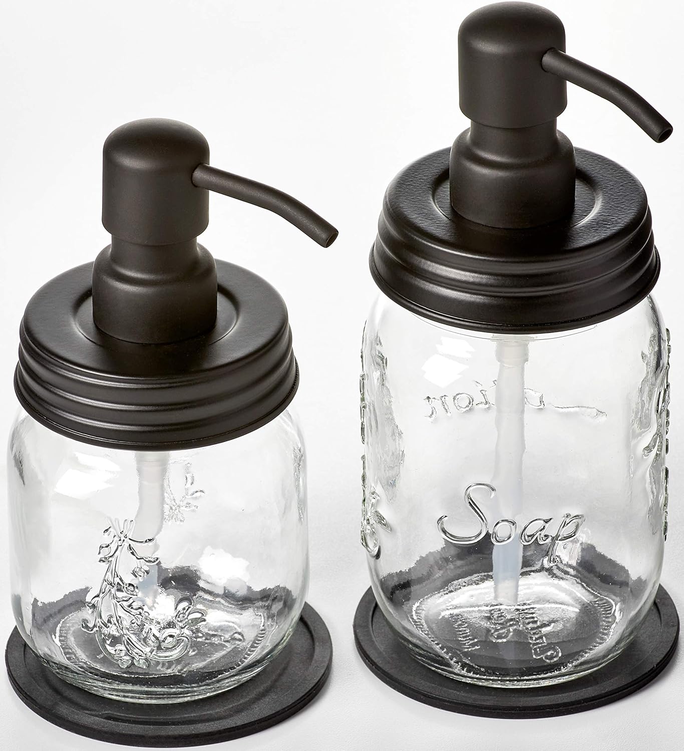 12oz 16oz) Mason Jar Soap and/or Lotion Dispenser for Hand Sanitizer, Liquid Soap or Hand/Body Lotion (Black