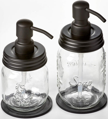 12oz 16oz) Mason Jar Soap and/or Lotion Dispenser for Hand Sanitizer, Liquid Soap or Hand/Body Lotion (Black