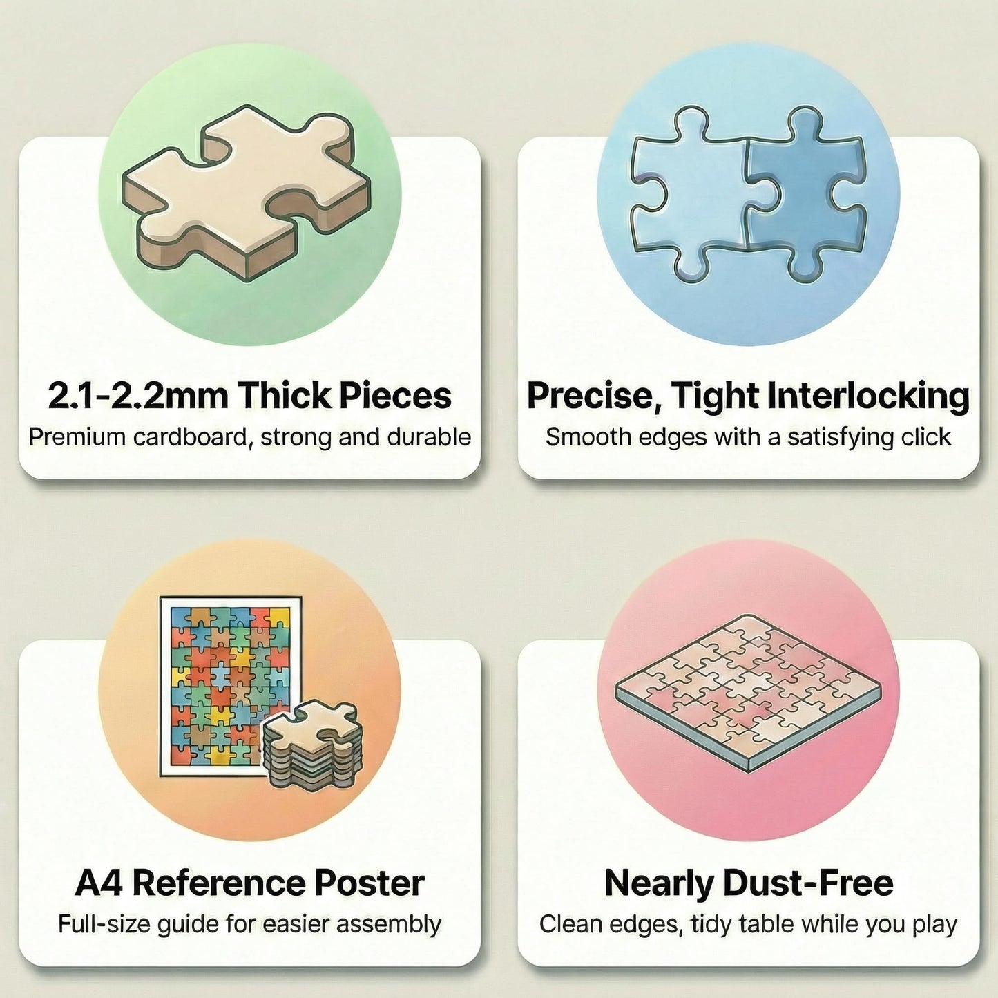 500 Piece Jigsaw Puzzle for Adults - Botanical Owl Four Seasons Pressed Flower Collage - Colorful Nature Art Style 20.5x15 in with Reference Poster - Unique Wall Art Gift