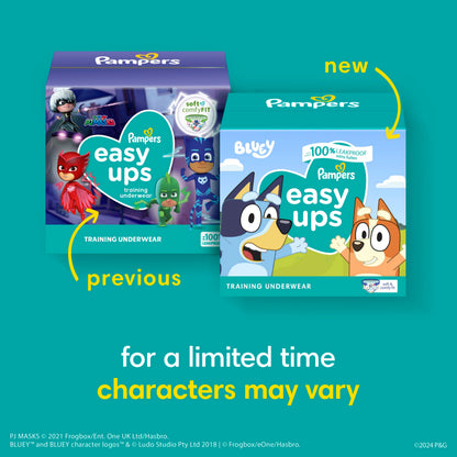 Pampers Training Pants - Easy Ups Boys & Girls Bluey - Size 3T-4T, 124 Count, Children's Potty Underwear (Packaging May Vary)