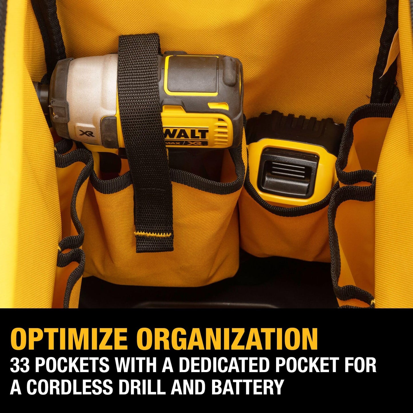 DEWALT Tool Bag, Water Resistant, Hard Bottom, 20-inch, Professional Tool Tote with Organization (DWST560104)