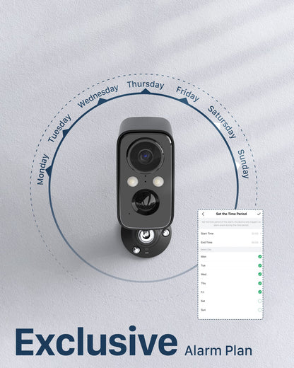 Security Cameras Wireless Outdoor: Cameras for Home Security WiFi Camera with Solar Panel Battery Powered Surveillance System Kit Motion Sensor Alarm Floodlight Night Vision IP66 Waterproof