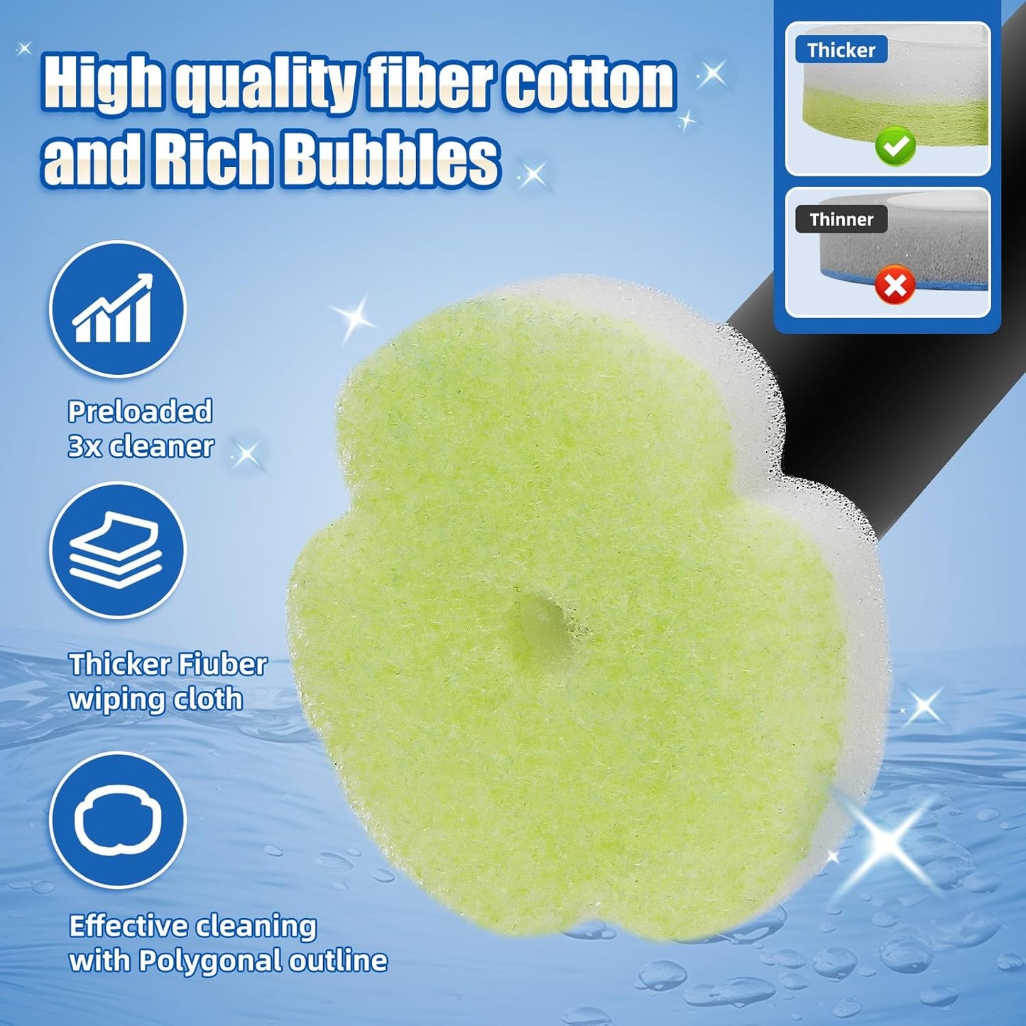 Kit,60 Disposable Toilet Brush Cleaning System with Wand Cleaner Refills,Toilet Cleaning Stick,Wall Mounted Toilet Wand