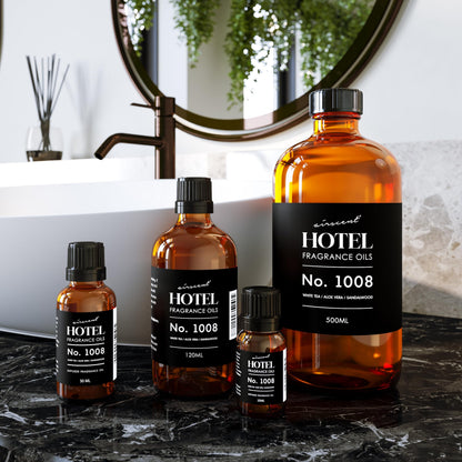 AirScent Hotel Diffuser Oil No. 1008 - White Tea, Aloe Vera & Sandalwood - Premium Fragrance Oil for Ultrasonic and Waterless Diffusers and Crafting - 500 mL, 16.9 fl oz Glass Bottle