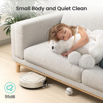 Lefant M210 Pro Robot Vacuum, Slim Quiet, 3 Adjustable Suction Levels, 6 Modes, Robot Vacuum Cleaner for Pet Hair, Hard Floors & Low Carpets, Self-Charging, WiFi/App/Alexa Control, Gray