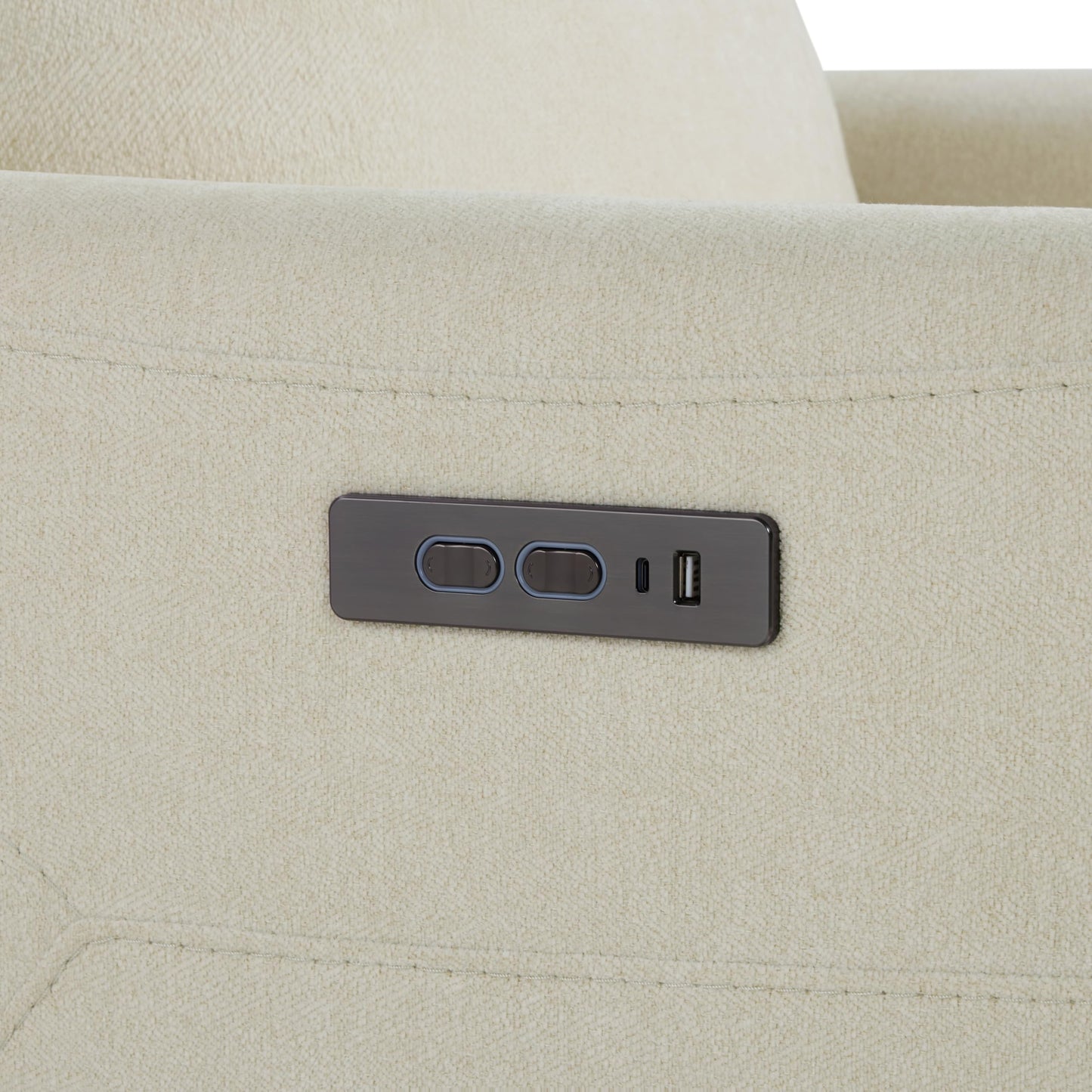 CHITA Power Recliner Chair for Adults, Electric Zero Clearance Wall Hugger Recliner for Small Spaces, Modern Living Room and RV Recliner Chair with Adjustable Power Headrest & Charging Ports, Cream