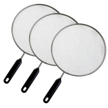 8 Inch Splatter Screen for Frying Pan, Stainless Steel Grease Splatter Guard with Fine Mesh and Heat-Resistant Handle, Kitchen Oil Splash Guard for Cooking and Frying