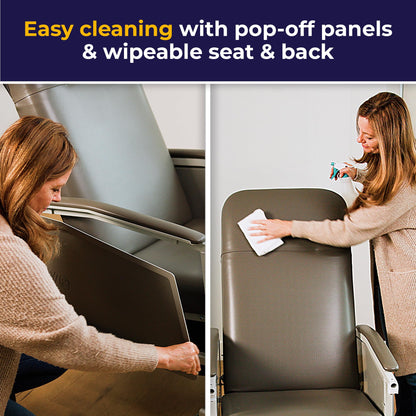 Drive Medical 3 Position Geri Chair Recliner, Reclining Chair with Armrests and Tray, Chocolate