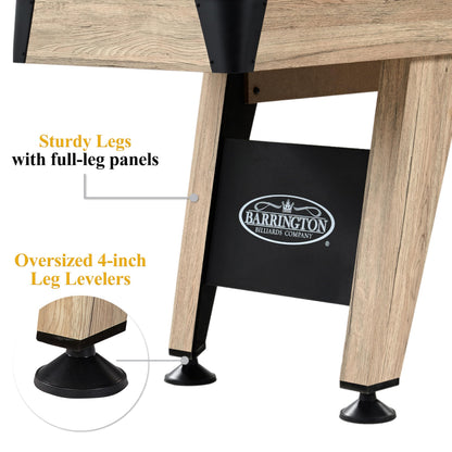 Barrington Billiards 9ft Wentworth Shuffleboard Table with Scratch-Resistant Black Playfield and 8-Puck Set Perfect for Game Rooms