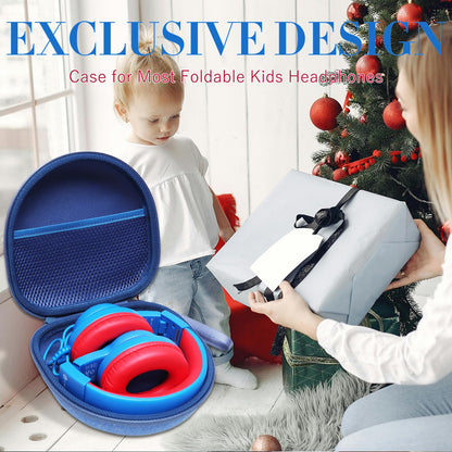 Kids Headphones Case Compatible with iClever BTH12 / HS19 / BTH26 / JoySpark-T5 / Candy Bila BH03 / EarFun/IMYB/MIDOLA MD-B01 / noot Products Foldable Kids Headphones, Purple+Green Edge (Case Only)
