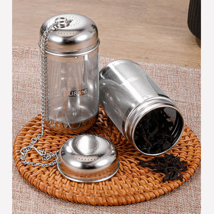 2 Pack Tea Strainers with chain for Loose Tea Sets,Universal Extra Fine Mesh Tea Infuser, 316Stainless Steel & Updated Slim Threaded Lid,Suitable for soaking tea,99% of cup，2 Size