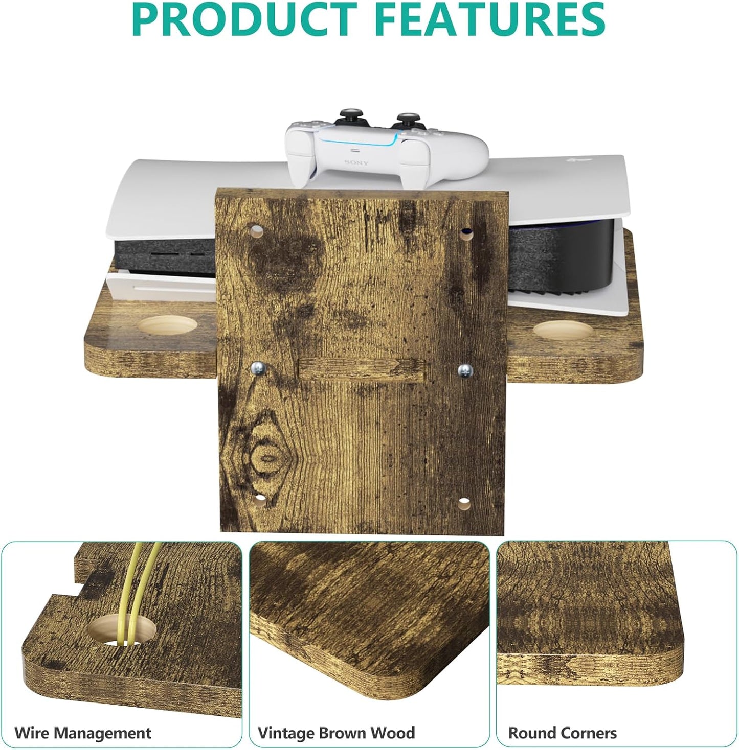 1 22lbs(CS201NC), 1-Shelf, WALI Floating TV Shelf, Tier Projector Shelf for DVD Player, Routers, Game Console, Cable