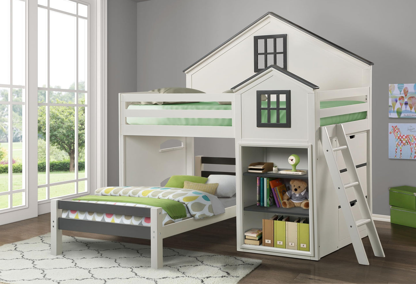 Acme Ratana 3-Drawer Contemporary Wood Cabinet in White/Gray