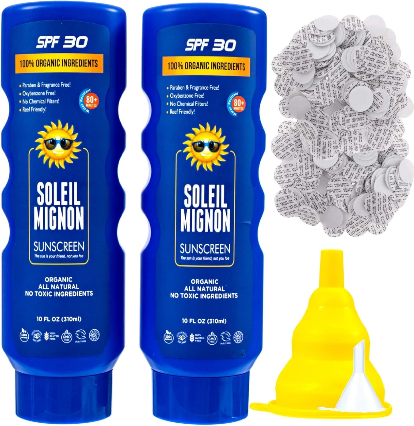 Leakproof Hidden Flask - 2 Secret Sunscreen Flasks for Liquor, 10oz Empty Alcohol Containers with Foam Seals & Funnel