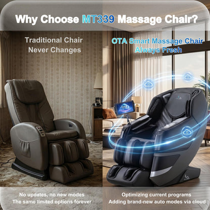 MassaMAX 2026 4D Massage Chair, Full Body Recliner with OTA Cloud Tech, Deep Yoga Stretch, 27 Auto Modes, 55" SL Track, APP & AI Voice Control, Auto Footrest, Zero Gravity, and Heating for Relaxation