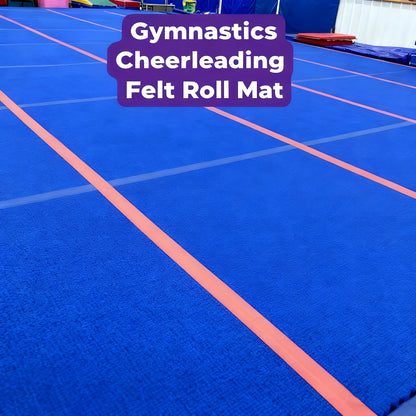 Premium Indoor Gymnastics Track Exercise Mat with Grippy Gym Carpet Top - Sturdy Foam Wrestling Mat for MMA, Cheerleading, and Fitness - Roll Out Design for Easy Setup